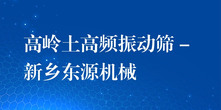 高嶺土高頻振動篩 - 新鄉(xiāng)東源機(jī)械