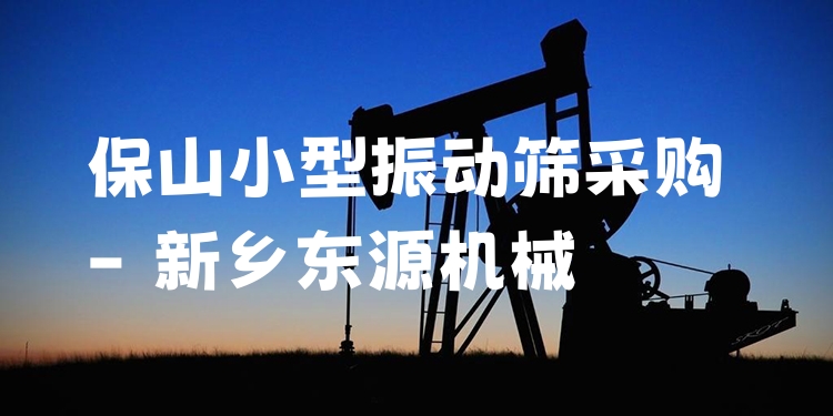 保山小型振動篩采購 - 新鄉(xiāng)東源機械